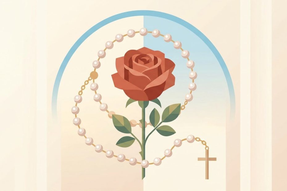 Rosario e Misteri del Rosario - Illustration prière catholique